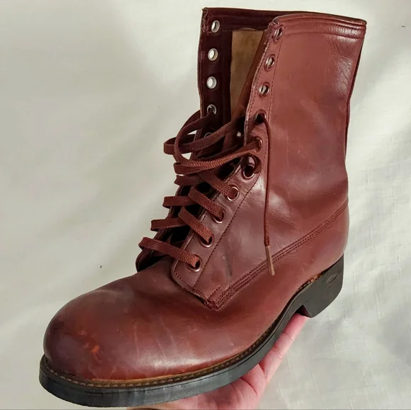 Vintage H.H Brown Shoe Company Mens SZ 8 1950s Military Combat Flight Jump Boots